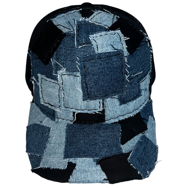 DENIM PATCHWORK TRUCKER HAT